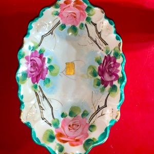 Beautiful Porcelain Bowl Possible Beehive Mark On Gold